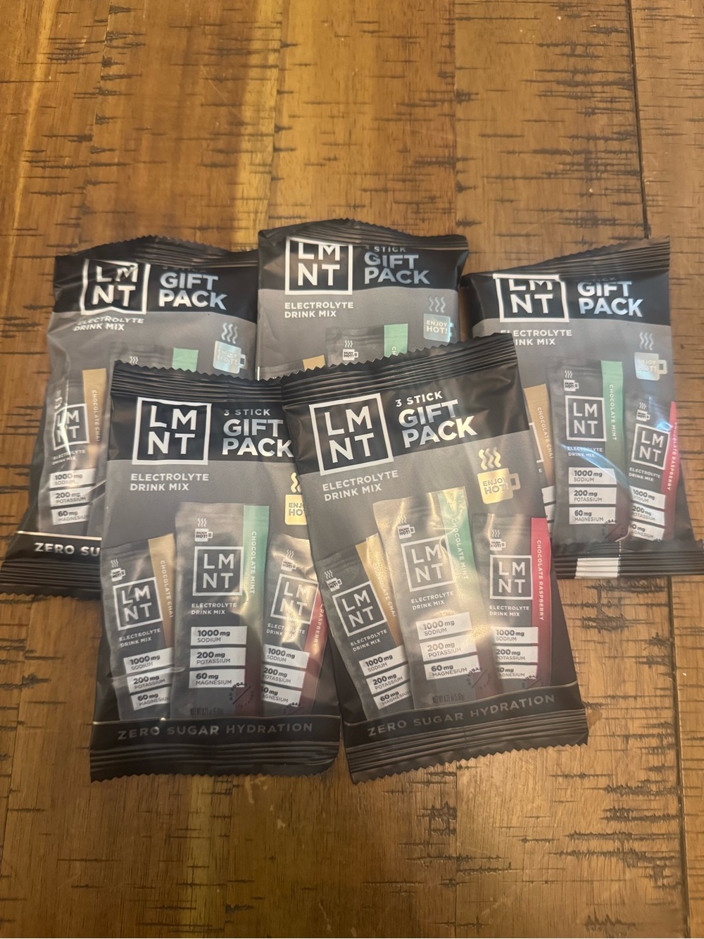 LMNT Gift Pack Electrolyte Drink Mix - chocolate chai, mint & raspberry